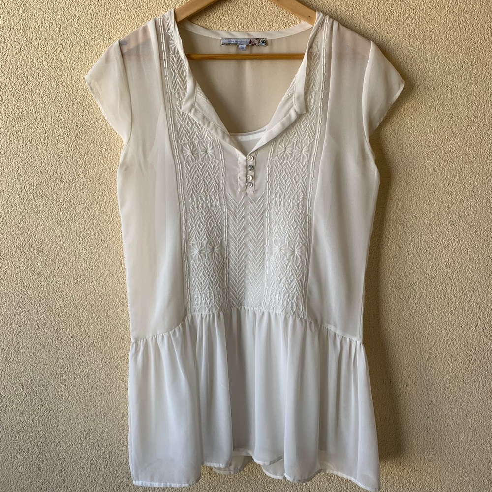 la fée marabouteé cream Blouse Sz 38